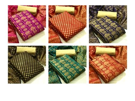 Banarasi Silk 50 Festive Wear Banarasi Silk Designer Dress Material Collection